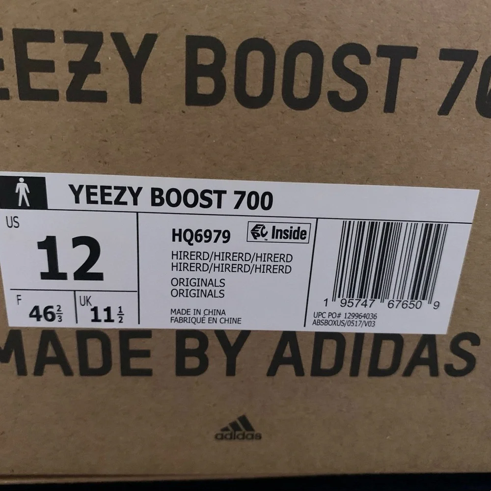 SOLD SOLD !! 2022 Adidas Yeezy Boost 700 Hi-Res Red, new with tags . Size 12. - Picture 12 of 13